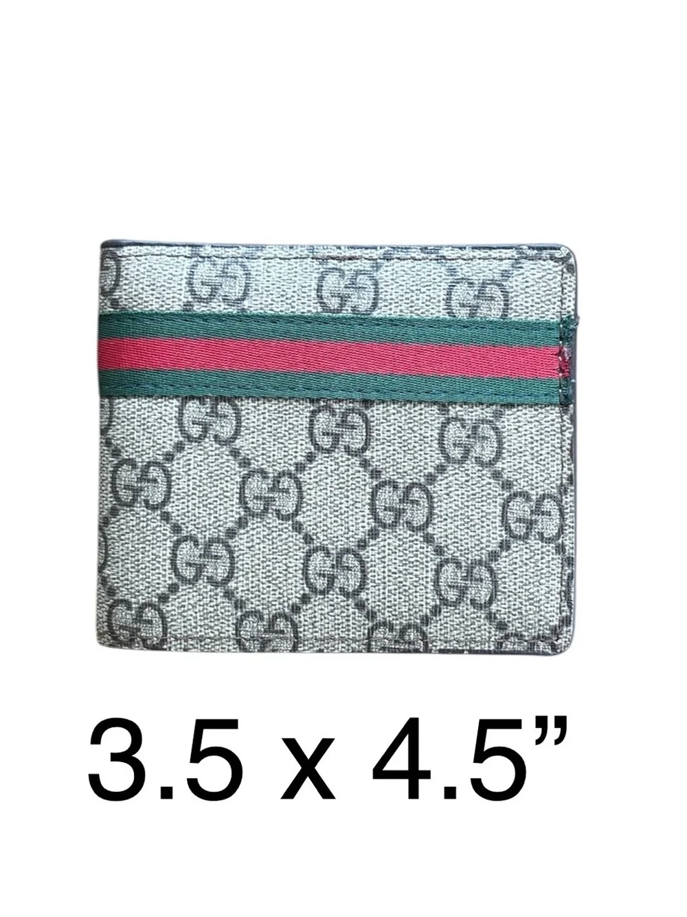 Gucci Monogram Canvas Bi-Fold Wallet with Green & Red Web